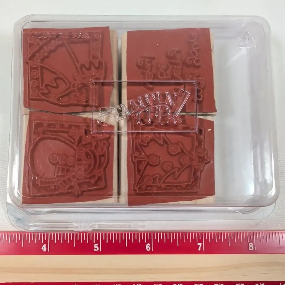 Lot #15 Stampin' Up Christmas Rubber Stamps Snowman Tree Angel Sentiment 4 Pc